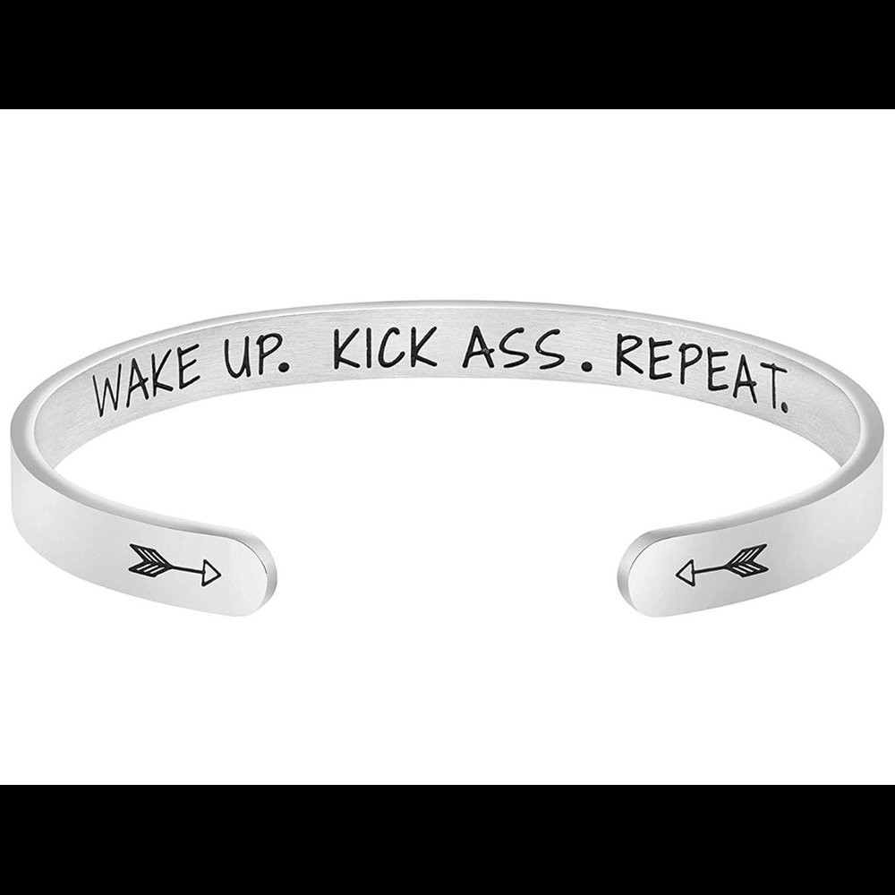 Wake up, Kick Butt, Repeat- Bracelet, Gift Fashion
